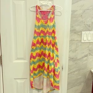 Yellow, Green, and Bright Pink Summer Dress
